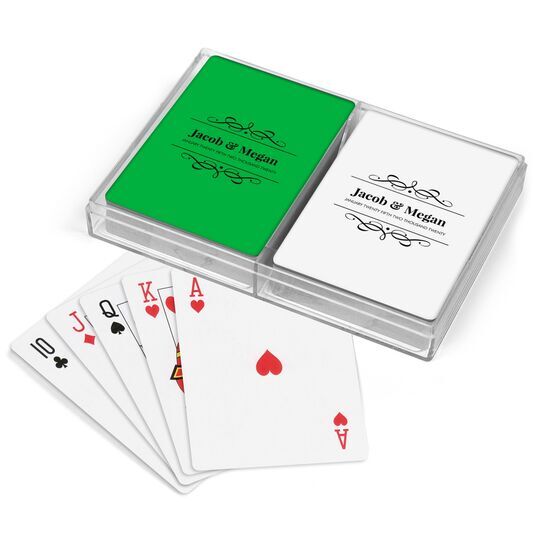 Modern Flourish Framed Double Deck Playing Cards